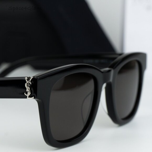Saint Laurent Women Sunglasses Black Grey Square SLM124 001 BRAND NEW main image 5